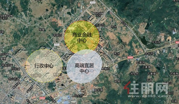 玉东新区三大规划分区